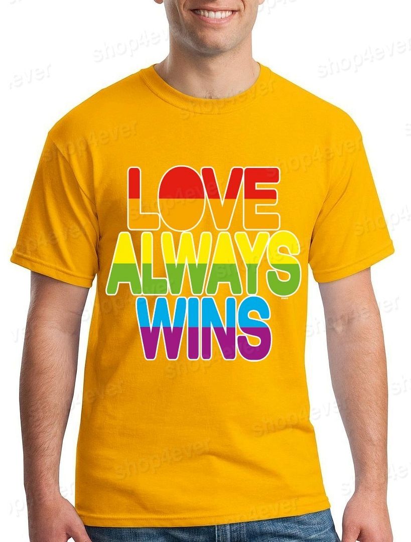 Love Always Wins Rainbow T Shirt Gay Pride Equal Rights Shirts Ebay